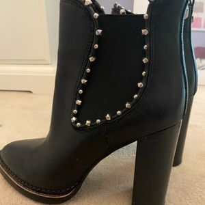 Sam Edelman Black Leather Booties with Studs